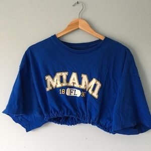 Blue Miami Florida cropped tee
